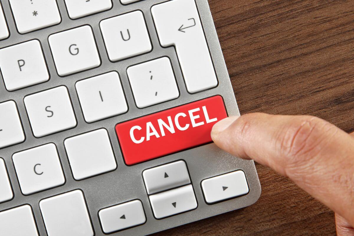 A picture of a cancel button.