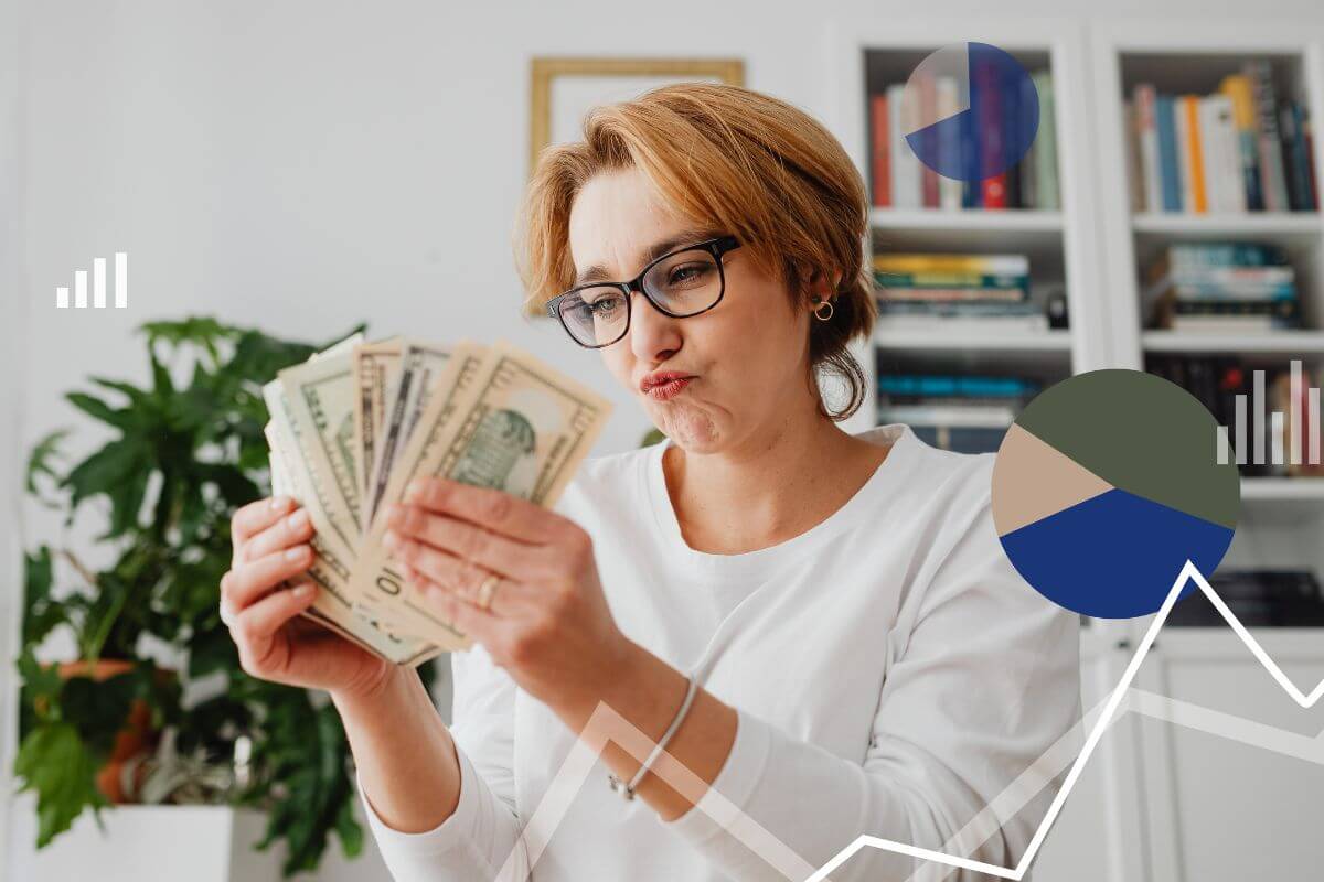 A picture of someone counting money.