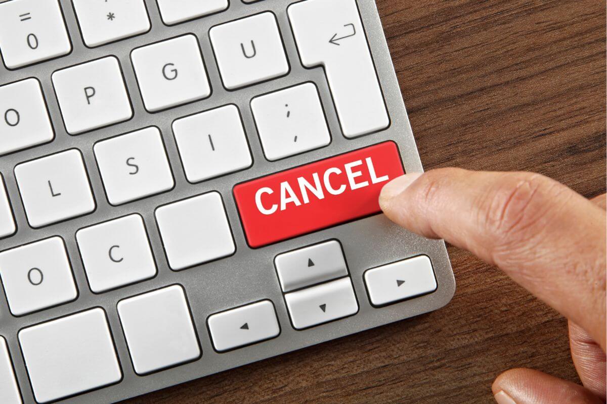 A picture of a cancel button.