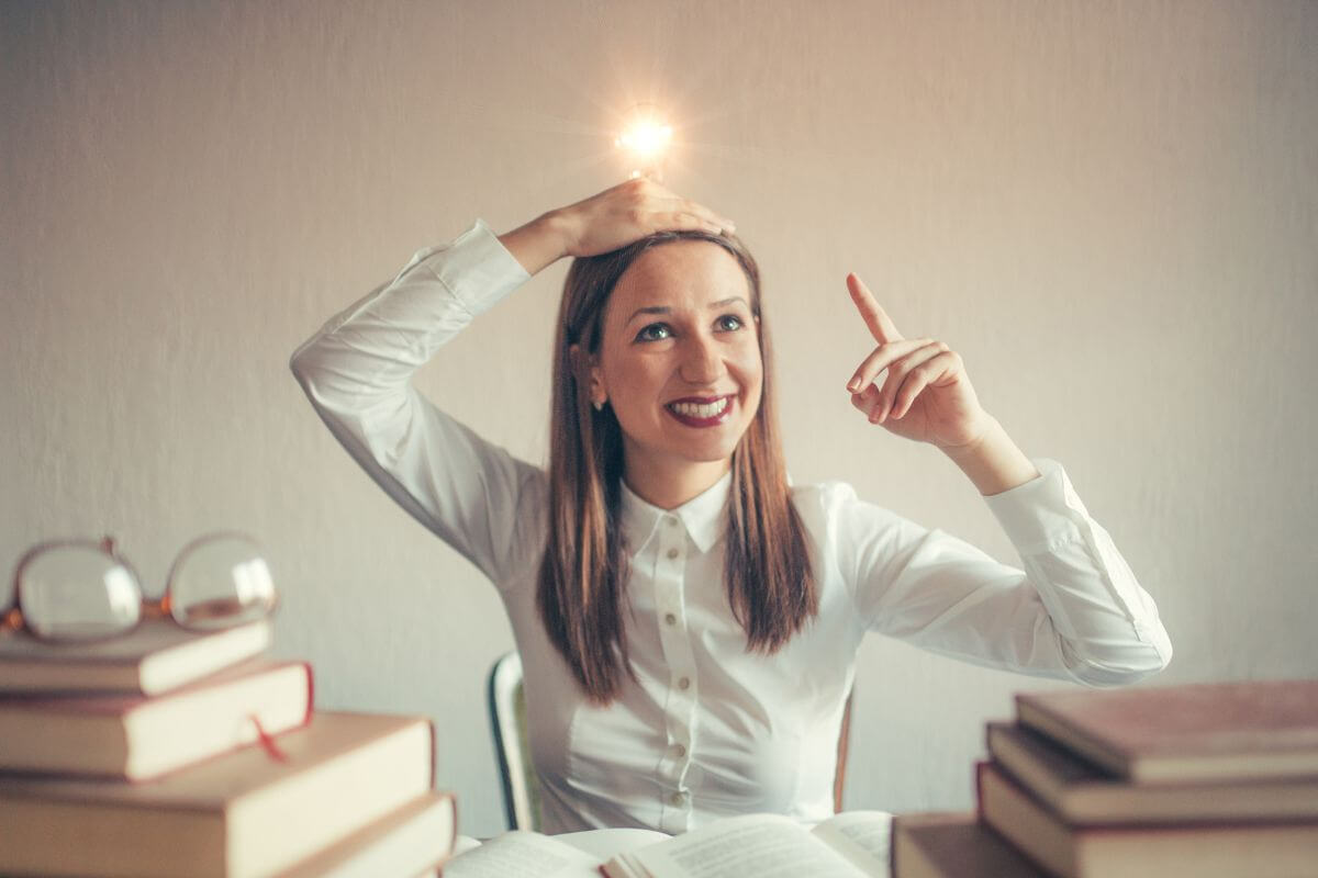 A picture of a smart lady.