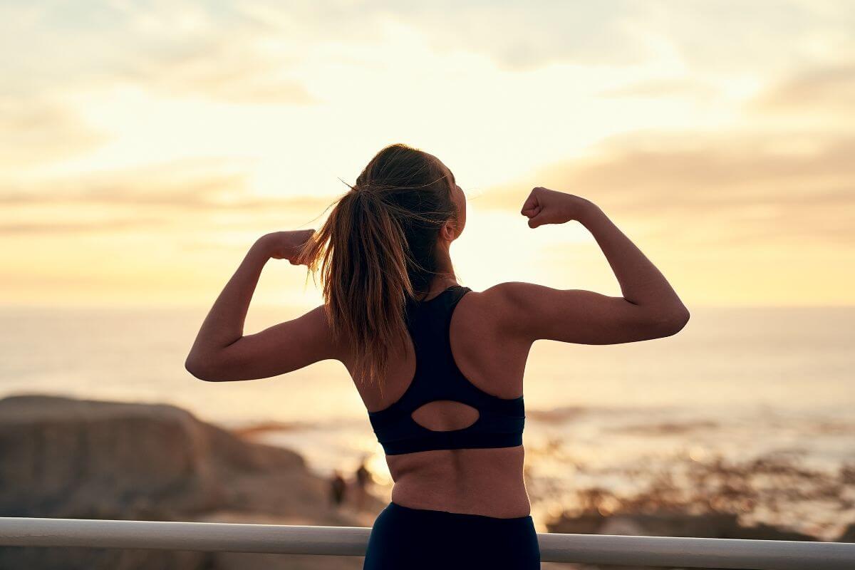 A picture of a muscular woman.