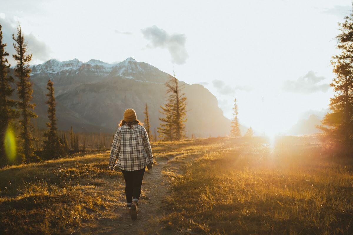 A picture of someone walking.