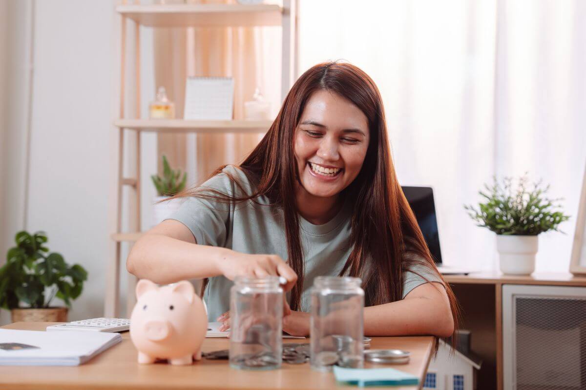 A picture of someone saving up.