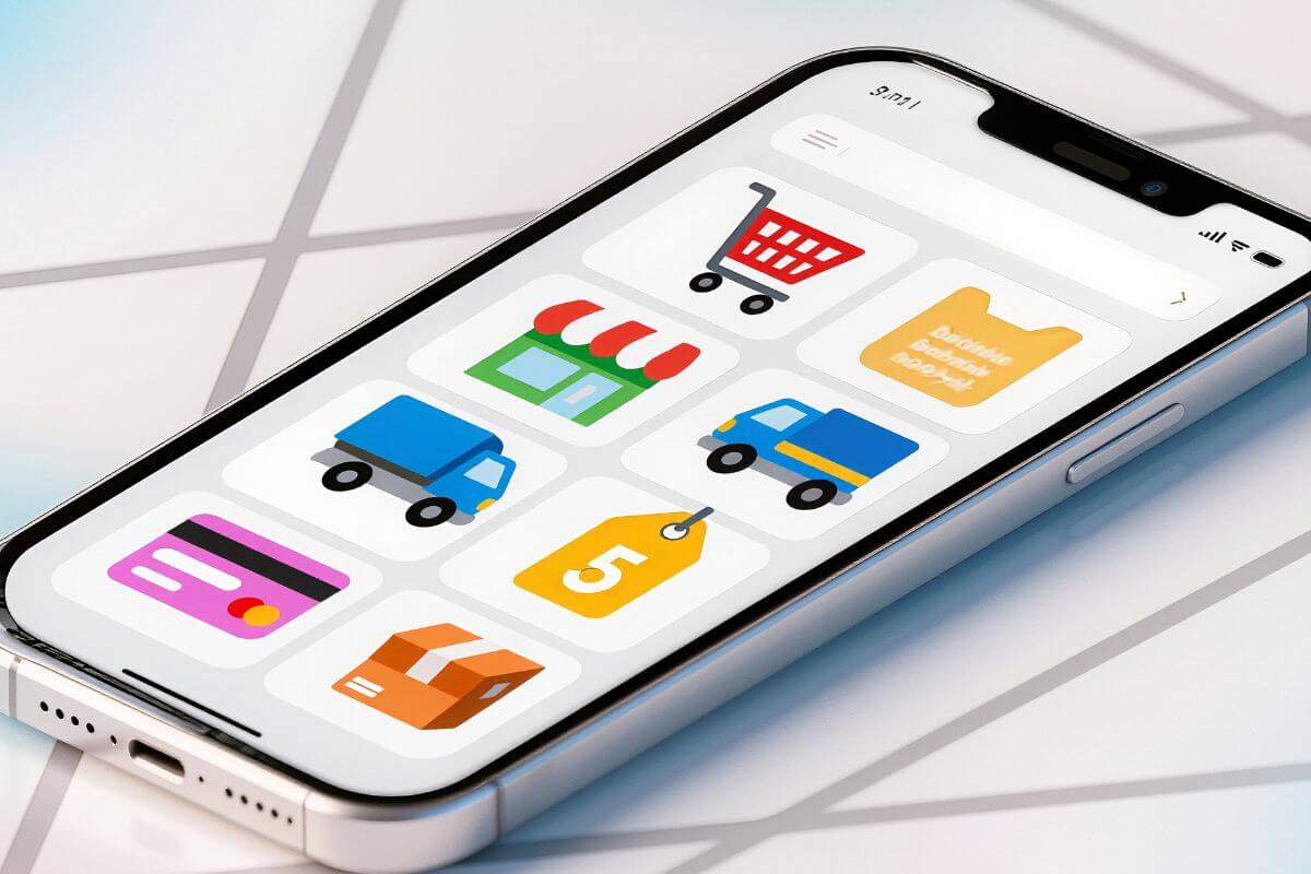 A picture of an e-commerce app.