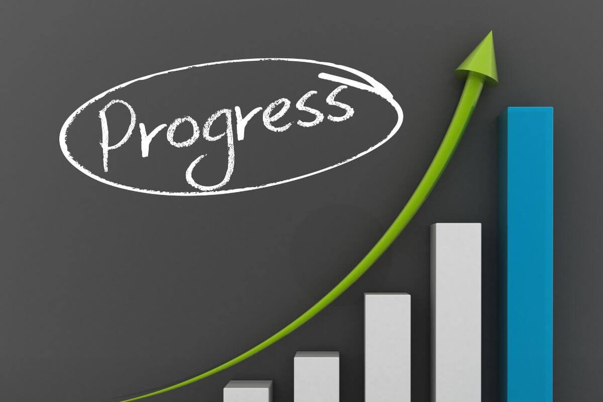 Une représentation graphique et un mot de progrès.