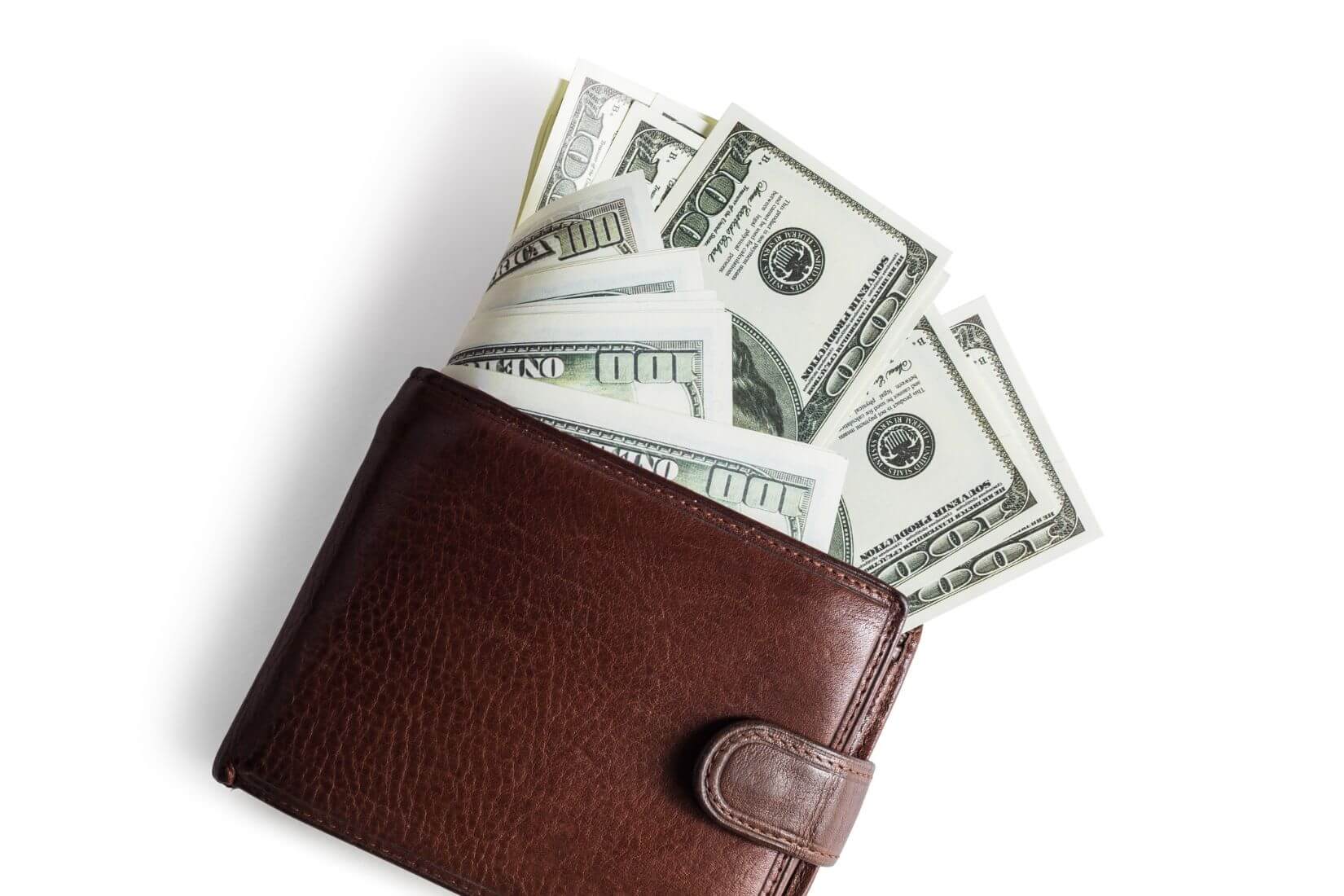 A picture shows a wallet with money.