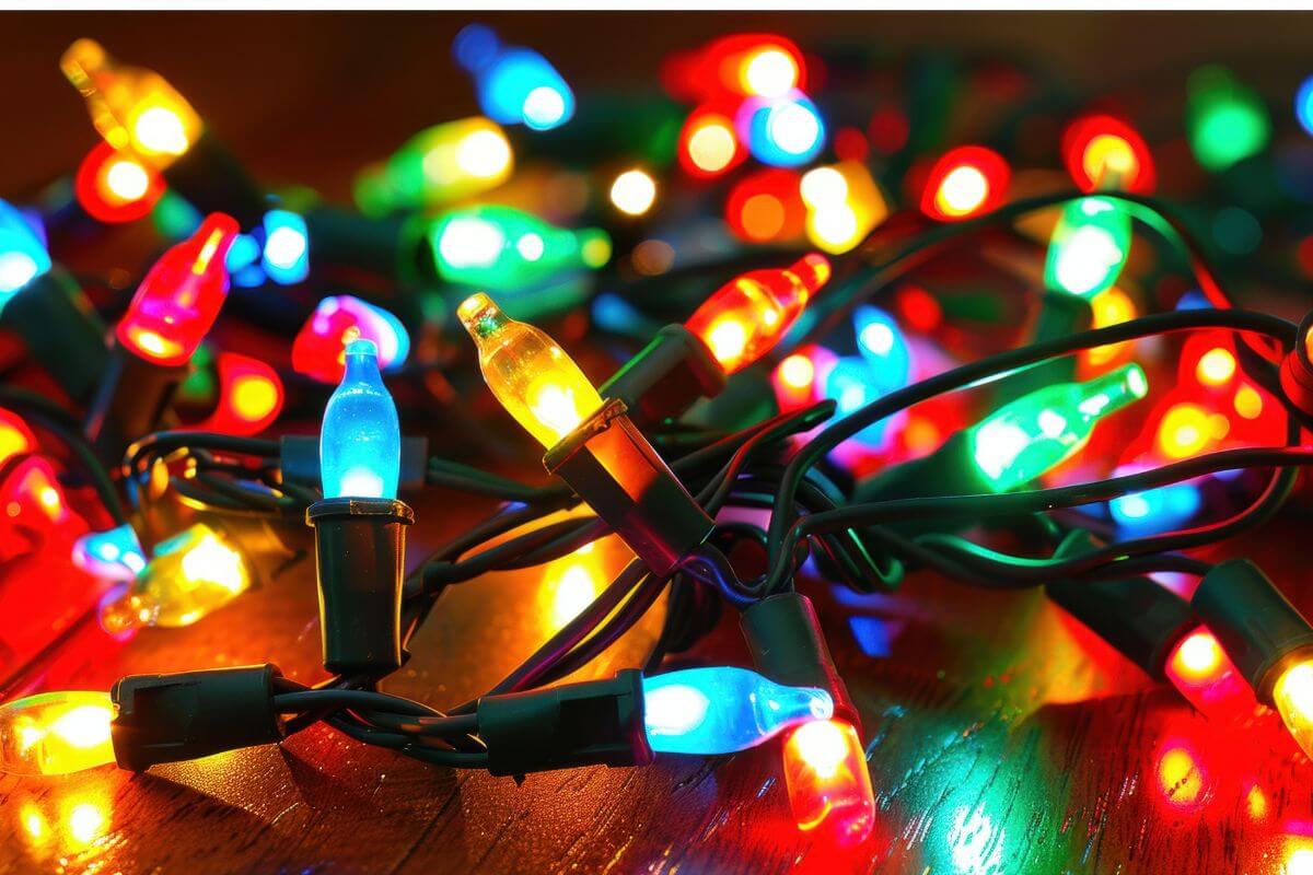 A picture shows colorful LED string lights.