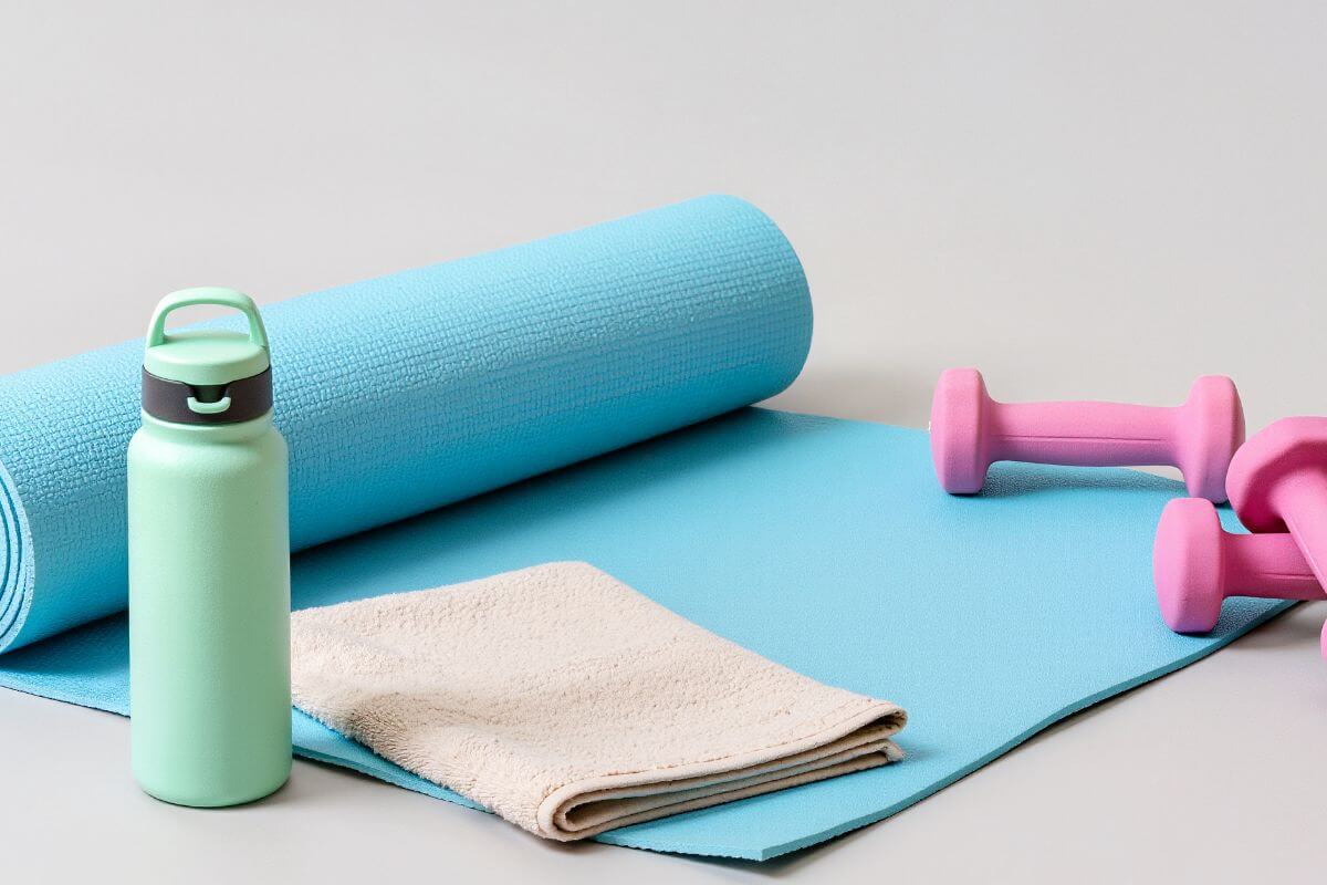 A picture shows fitness gear.