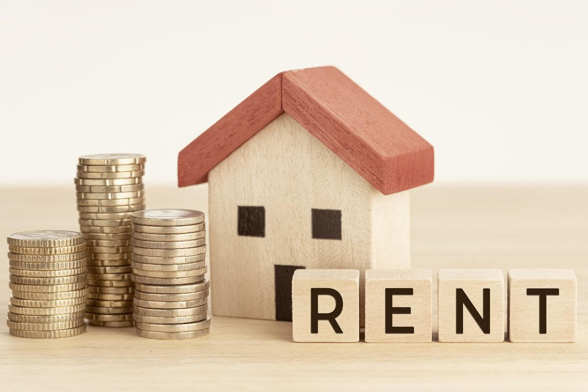 An image shows house rental money.