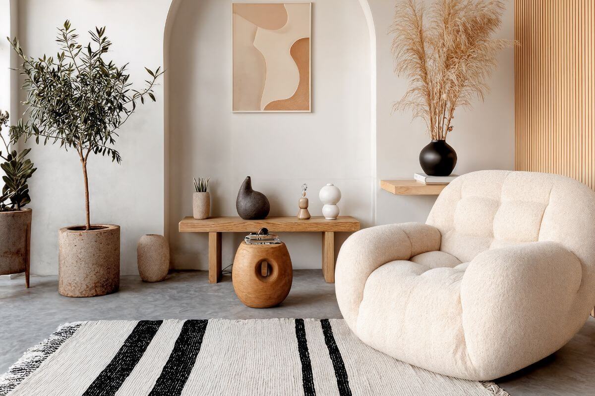 A picture shows a simple interior of a house.