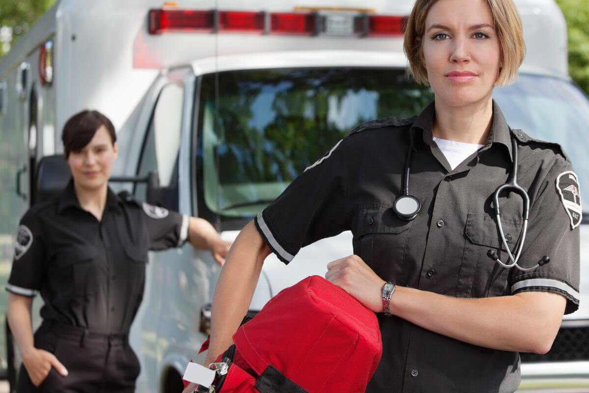 A picture shows emergency responders.