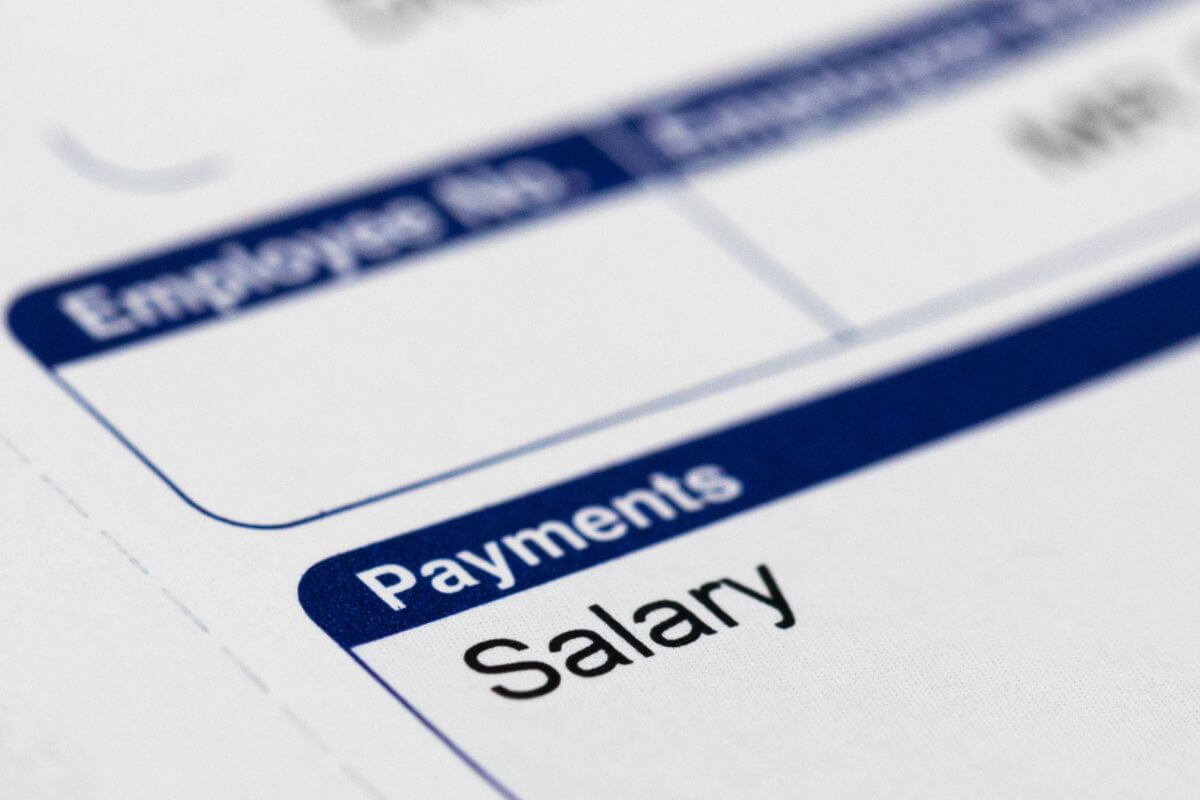 An image shows a salary pay slip.