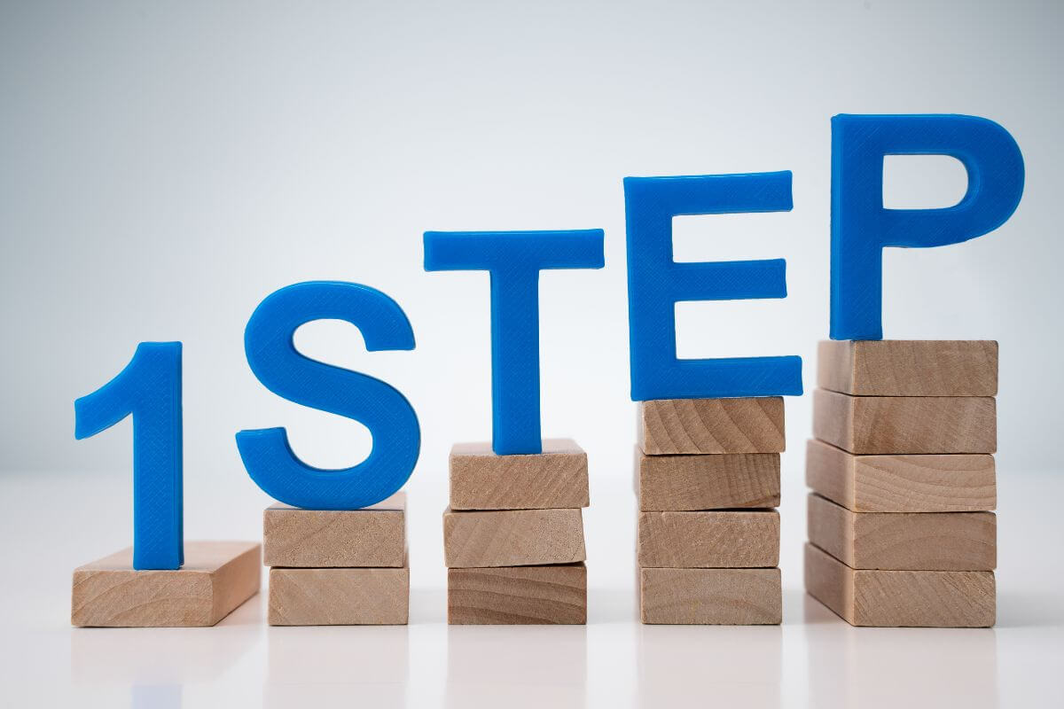 A picture of the first step wording.