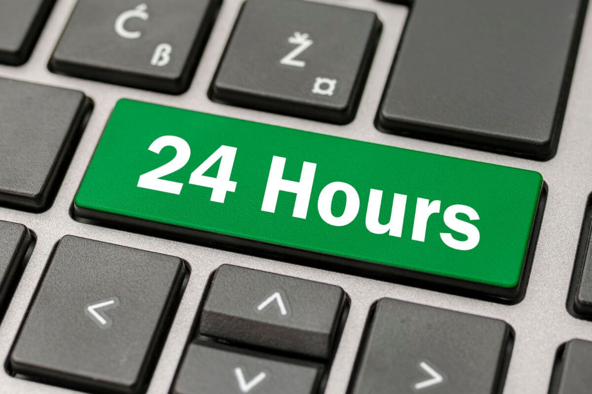 An image shows a keyword with a 24-hour button.