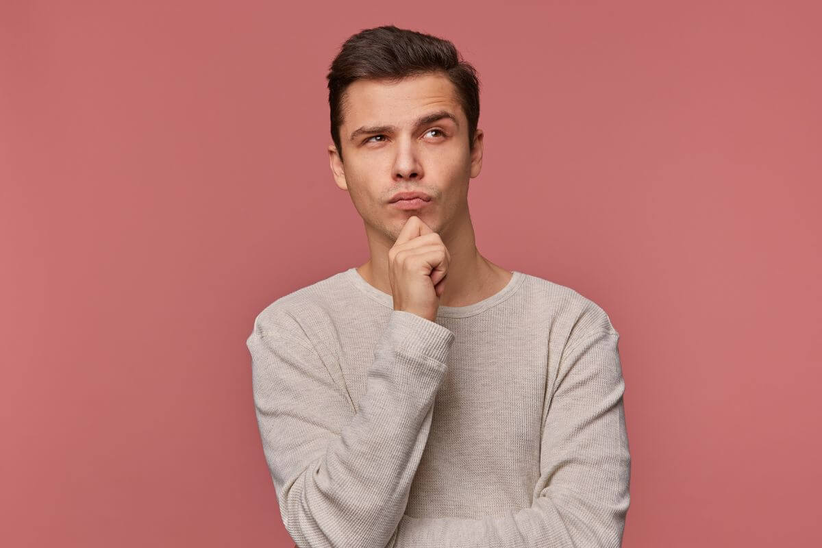 A photo of a man thinking about something.