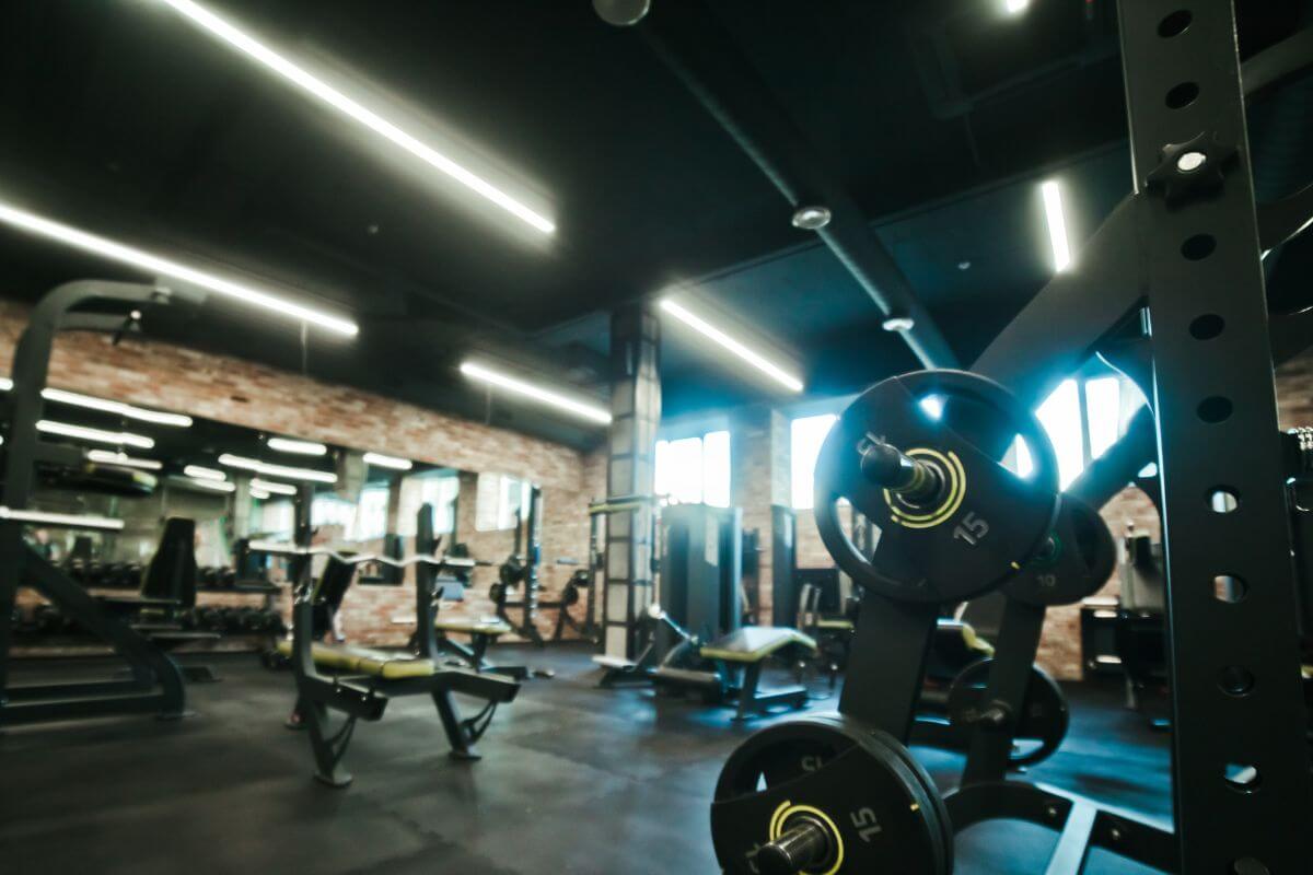 A picture shows gym equipment.