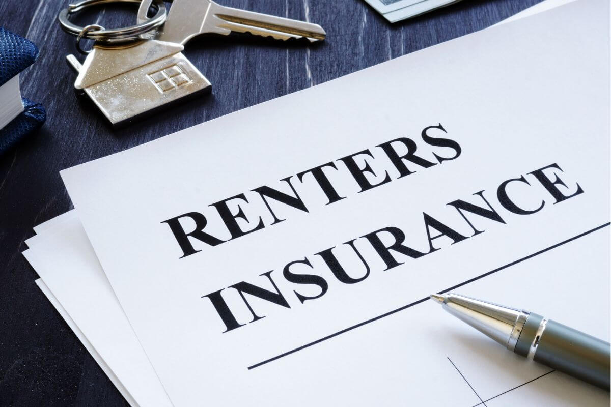 A picture shows a renters' insurance form.