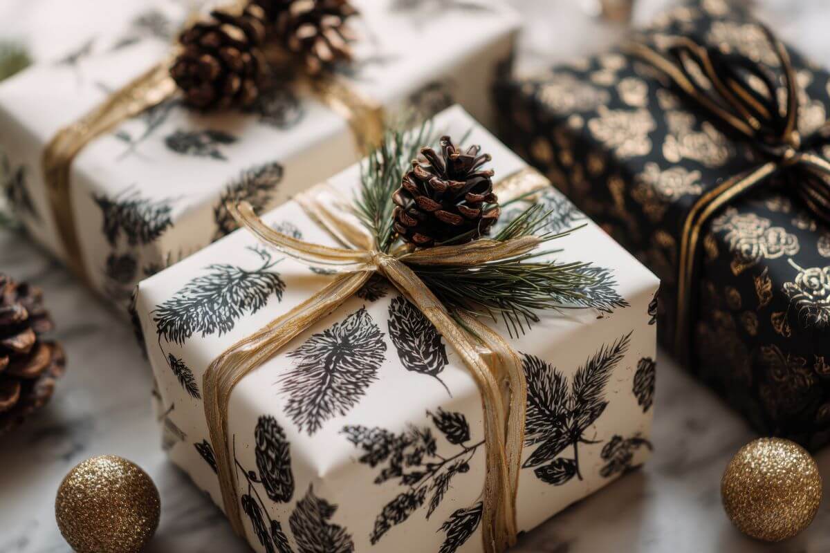 An image shows holiday gifts.