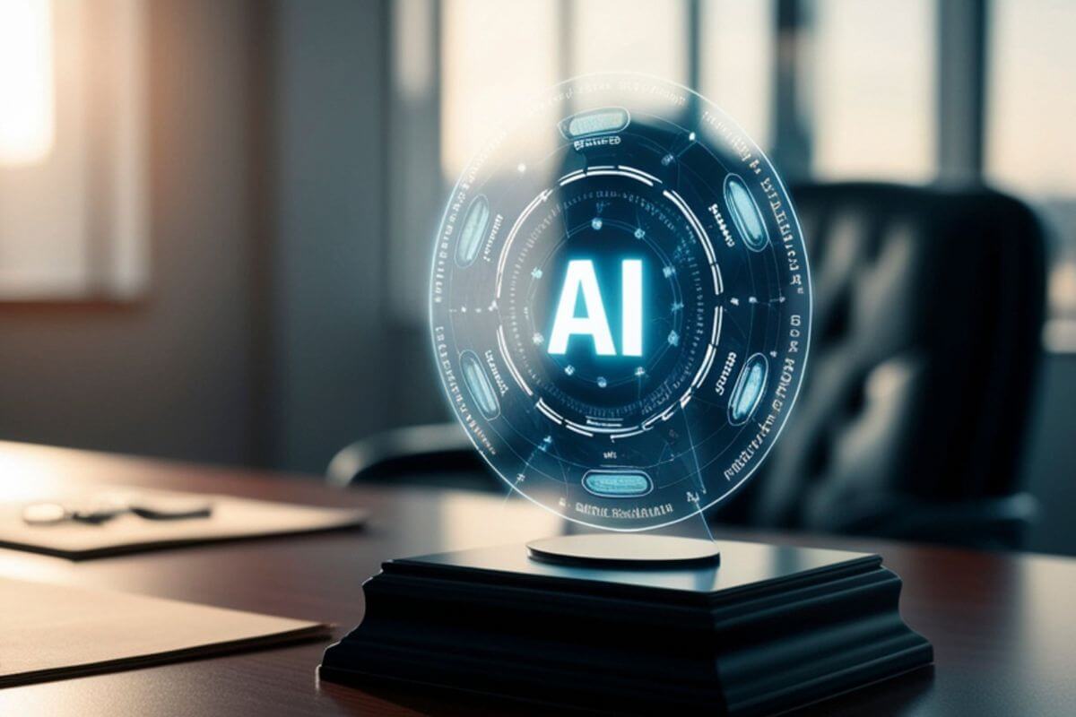 Uma imagem mostra um conceito de IA.