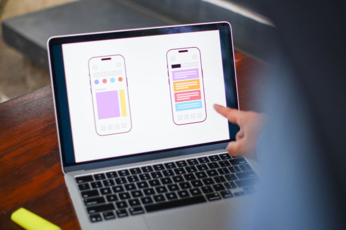 A picture of someone developing an App.