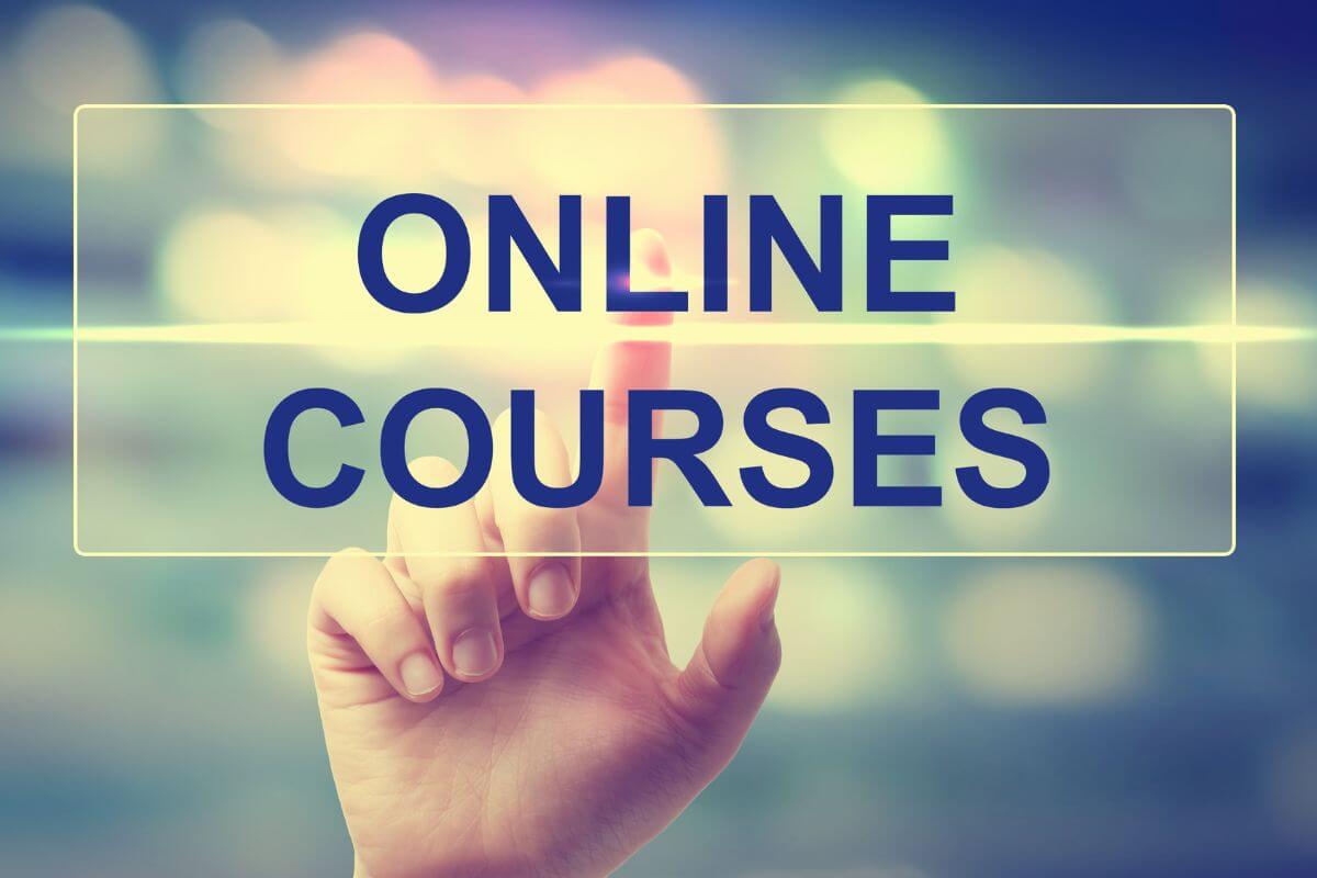 A picture of an online courses text display.