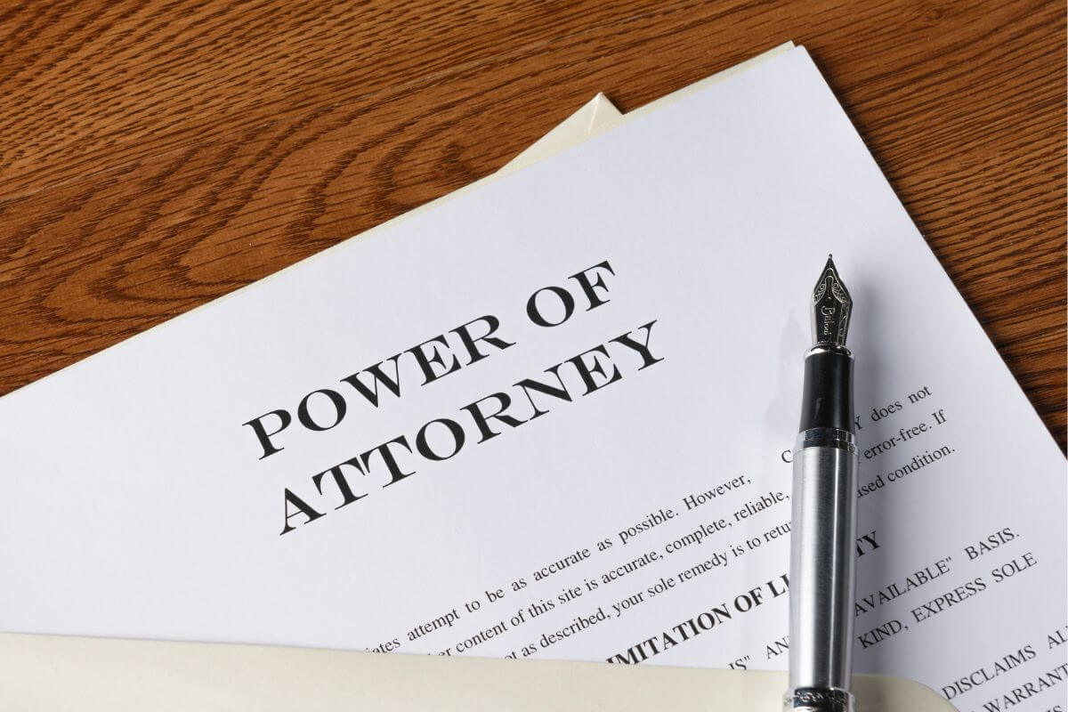 An image shows a power of attorney document.