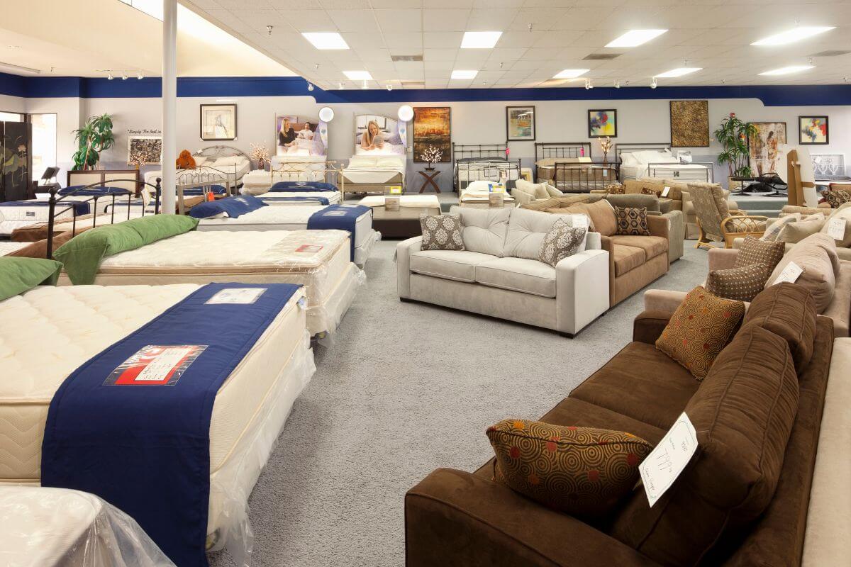 A picture shows furniture inside the store.