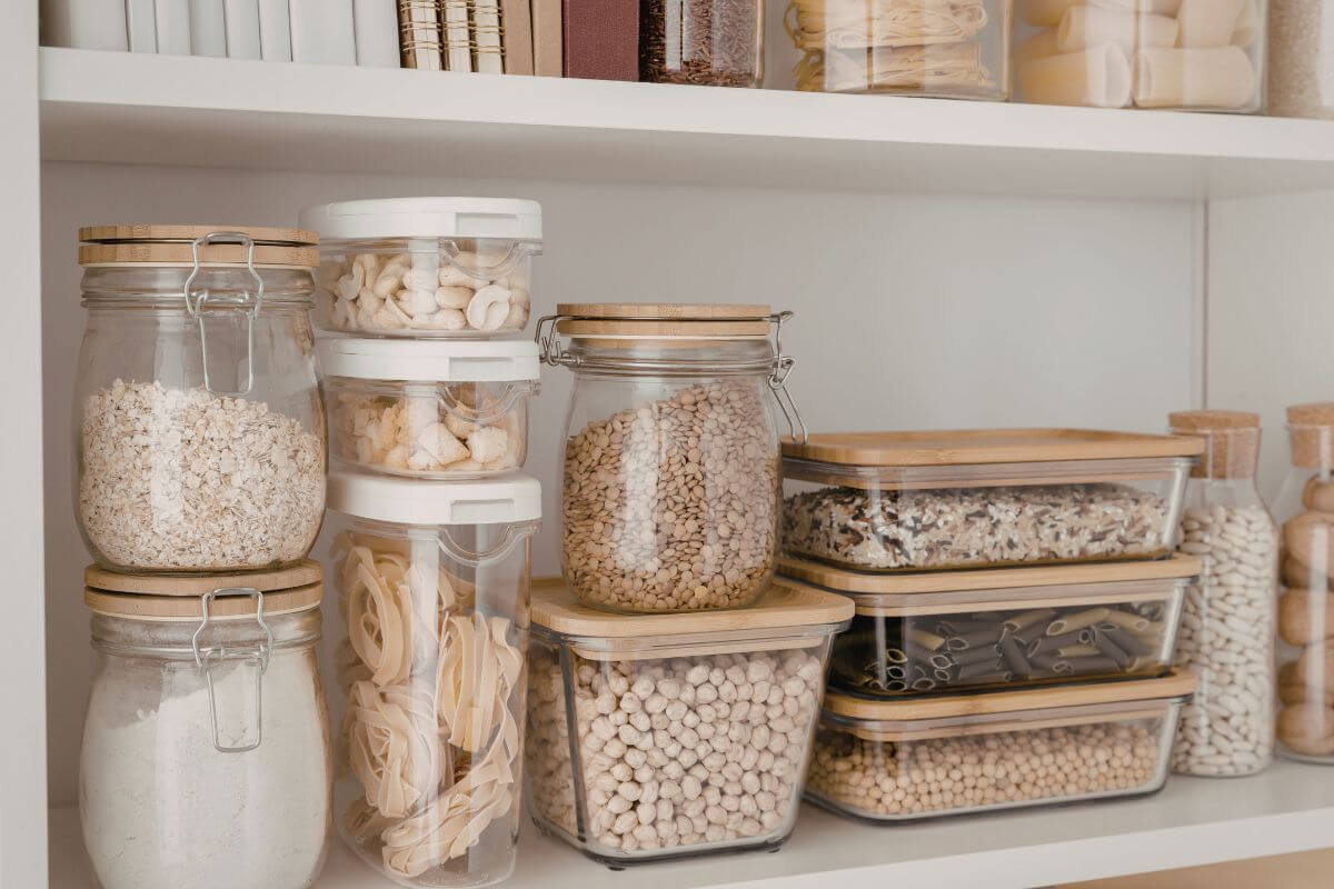 A picture shows containers with products.