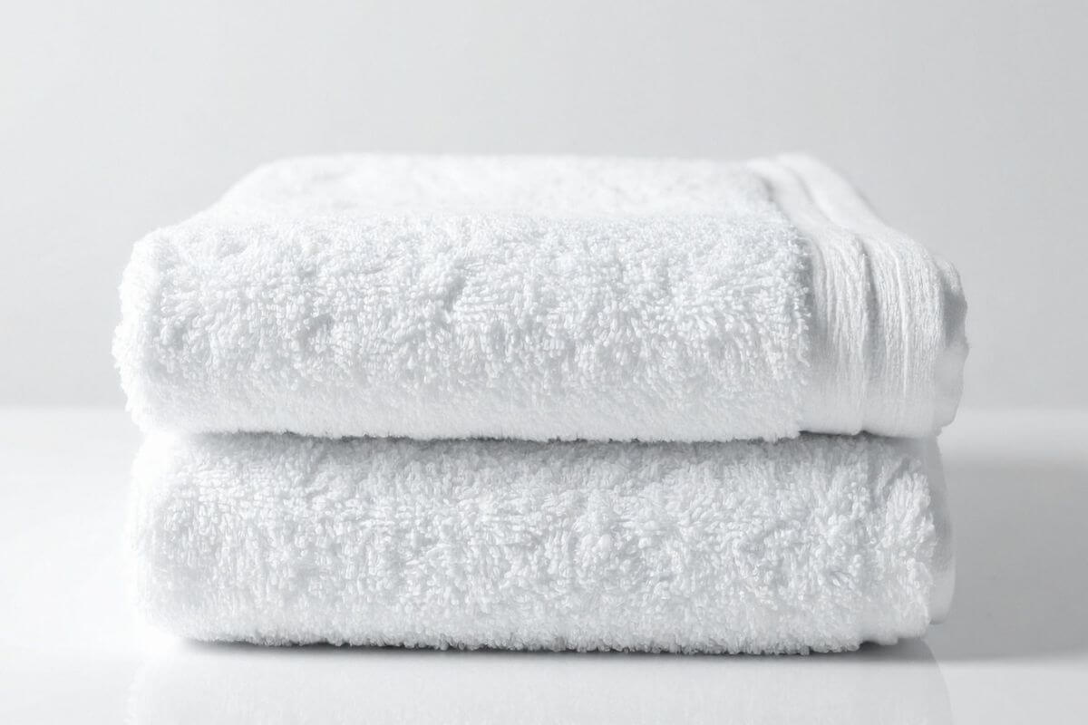 A picture shows white towels.